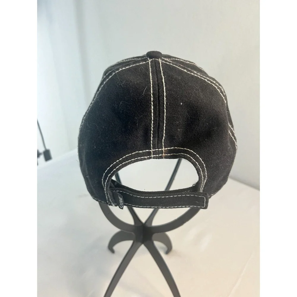 HUNTINGTON BEACH Embroidered Distressed Baseball Cap‎ Vintage Style Black Hat
